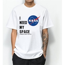 Stoned&Fame Unisex Beyaz I Need My Space Baskılı T-shirt Beyaz