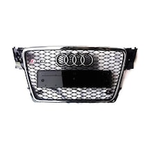 Autogp Audi A4 Rs4 Ön Panjur Izgara 2008 / 2012 B8 Oem Krom Siyah Agp230201