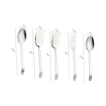 5 Parça Yemek Takımı Çatal Bıçak Takımı Gümüş Diğer