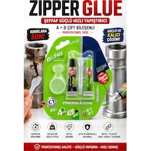 Zipper Glue Şeffaf Çift Bileşenli Güçlü Yapıştırıcı 8 Gr A+b Hızlı Metal Cam Plastik Seramik Ahşap T