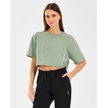 Skechers W Crop Fit Graphic Tee T-shirt Kadın Mavi Tshirt S2510145-306 Mavi
