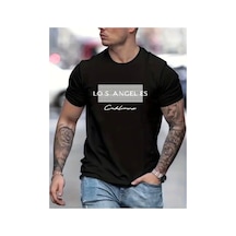 Medinenur Losangels Baskılı Basic T-shirt Siyah