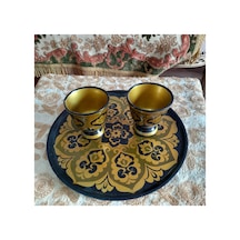 Rusya Tabak Ve Kadehler Sarı
