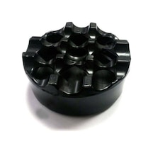 Metal Küllük Döküm Delikli Kapak Yuvarlak Siyah Cam Siyah Yuvarlak