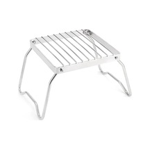 Açık Paslanmaz Çelik Soba Tutucu Kamp Taşınabilir Katlanır Mini Metalik