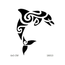 Airbrush Tattoo Tribal Yunus Yapışkanlı Stencil Süsleme Ve Boyama Kalıbı
