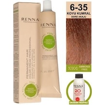 Renna Amonyaksız Bitkisel Yıpranmış Saçlar İçin Saç Boyası 6-35 Dore Akaju 60ml