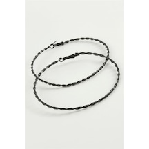 Burgulu Metal Halka Küpe 8-9-10 Cm Gümüş