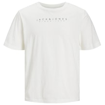 Jack & Jones Erkek T-shirt Kırık Beyaz 12247985 Jjsetra Tee Ss Crew Neck 24yw21000033 W21058