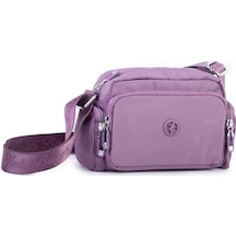 Nas Bag Kadın Spor Çok Gözlü Su Geçirmez Hafif Mini Çanta Mor 22x16 Cm Mor