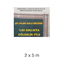 200 X 1200 Gölgelik File Çit Filesi - 95lik - 2 Metre En Yeşil - Şeritli Halkalı - Çit Örtüsü Otopark Gölgelik