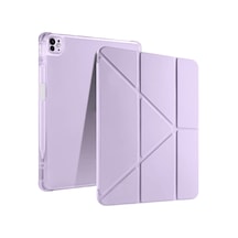 Apple Uyumlu iPad, Pro 13 2024 Kalem Bölmeli Akıllı Uyku Modlu Trifolding A2925 / A2926 Tablet Kılıfı Kapaklı Kılıf