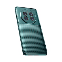 Realme 12 Pro Plus Uyumlu Kılıf Auto Focus Karbon Kapak - Koyu Yeşil