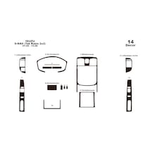 Isuzu D Max Tek Kabin 2x2 Torpido Kaplama 2005-2006 14 Parça Koyu Meşe