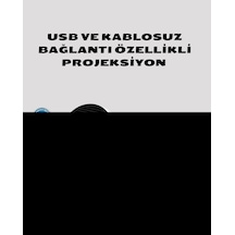Hdmı Usb Bağlantılı 4k Destekli Taşınabilir Projeksiyon Cihazı - Lisinya