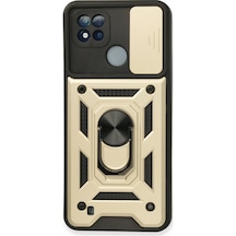 Newface - 335 - Realme C11 2021 Kılıf Pars Lens Yüzüklü Silikon - Edntrend - - Gold
