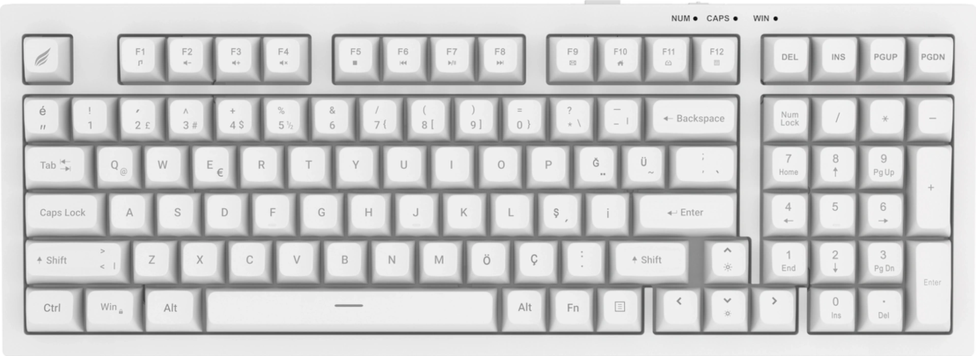 Hawk Gaming Hk210 Membrane Rainbow Type C Kablolu Beyaz Full Türkçe Gaming Klavye