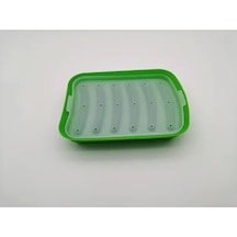 Maxaccess Yeşil 6 Gözlü Silikon Sosis Makinesi Kalıbı Kapaklı Ev Tipi Sosis Kek Pişirme Aleti