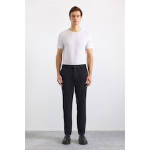 Süvari Siyah Slim Düz Pike Kemerli Yıkamalı Jogger Pantolon Spn2020500008-s09