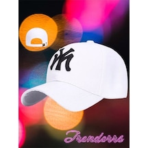 Tezzgelsin Unisex Ny Arkadan Ayarlanabilir Basic Beyzbol Kep Şapka Beyaz