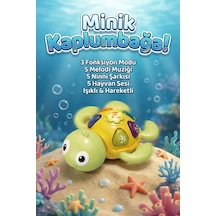 Sarı-yeşil Renkli Hareketli Mini Kaplumbağa Bebek Eğlencesi - Aydınlatmalı Melodili, Ninnili Öğretici Yenidoğan Hediyesi 6 Ay+