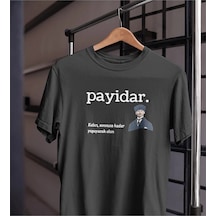 Unısex Kadın Erkek Atam Atatürk Payidar Kalıcı Sonsuz Siyah Beyaz Tasarım Baskılı %100 Pamuk T-shirt Siyah