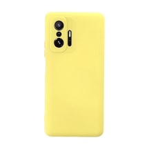 Xiaomi Mi 11t Pro Kılıf Nano İçi Kadife Silikon - Sarı -