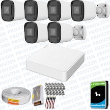 Provzen Hikvision Unv 6'lı Full Hd Güvenlik Kamerası Set Gece Görüş, Mikrofon, Olay Anında Bildirim