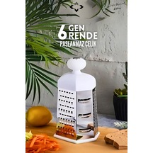Paslanmaz Çelik 6 Gen Rende Çok Yönlü Patates Sebze Sarımsak Rendesi Fonksiyonlu Topuzlu Rende Çelik Diğer