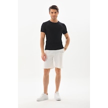 Penyebizden Erkek Regular Fit %100 Pamuk Şort-beyaz