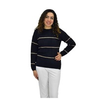 Lavella Kadın Çizgili Yumoş Spor Triko Kazak Bgl-st04124 Siyah