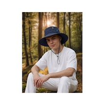 Giyu Shop Unisex Uv Korumalı Geniş Kenarlı Katlanabilir Safari Outdoor Bonnie Yürüyüş Ve Plaj Şapkası Lacivert