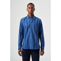 Bisse Erkek Regular Fit Paşa Yaka Gömlek Mavi Gm23k232022 D35 Mavi