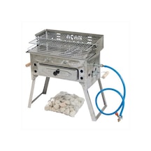Açan T4 – Krom Pervazlı Tüplü Mangal - Lav Taşı
