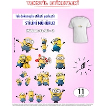 Ütü İle Yapışan Kıyafet Etiketi Minions Serisi -2 11li Set Karışık