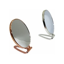 Yakut-11307-950-1 950-3 6.5" Oval Makyaj Aynası Çift Taraflı Bronz & Gümüş Pls.çerçeve Katlanır Ayaklı 72