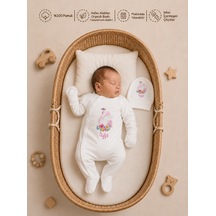 Pia Baby İsme Özel Kız Bebek Tulumu %100 Pamuk Organik Baskılı Kişiye Özel Bebek Kıyafeti 2097t0x Ekru