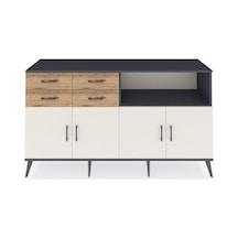 Kronos Konsol 4 Raflı 4 Çekmeceli 4 Kapaklı 176x59x99 Antrasit-ay Antrasit-aytaşı/çam
