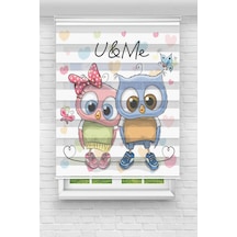 Perdeoutlet38 Baskılı Renkli Pembe Mavi Baykuşlar Dijital Baskılı Zebra Perde-cocuk Odası-stor Perde Model:tyc6d9ea1c774427df950a500 Çok Renkli