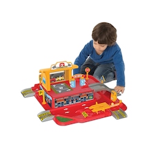 Büyük Boy Otopark Seti - 2 Adet Die-cast Metal Araba Hediyeli Eğitici Garaj Seti Çok Renkli