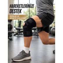 Ligamentli Dizlik Açık Patella Yan Destekli Ayarlanabilir Bantlı Sporcu Dizliği - Lisinya