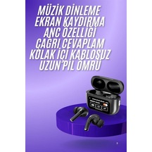 Yeni Nesil Anc Özellikli Çağrı Cevaplayan Dokunmatik Ekranlı Bluetooth Kulaklık Siyah Mh-hs1903-9597