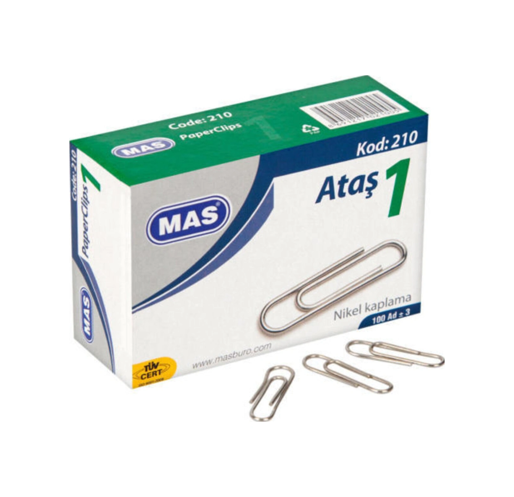 Ataş 20mm Nikel Kaplı Kod:210 100adet