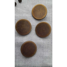 Antık Sarı Metal Düğme 32 Mm 4 Adet