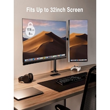 Techly 13-32 Inç Arası, Kelepçeli, 2 Monitör Için Masa Üstü Standı
