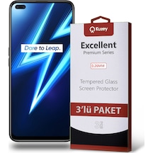 Realme 6 Pro ile Uyumlu Kırılmaz Temperli Ekran Koruyucu Cam Ekonomik 3'lü Paket