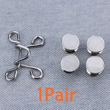 Tırnaksız Metal Kot Düğmesi Snaps Ayrılabilir Pantolon Klipleri Düğmeler Pimleri Dıy Bel Gergi Giyim Tokaları Dikiş Araçları 1 Pair Silver