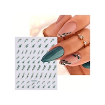 Nailist Greeny - Yeşil Altın Yaldızlı Bohem Yapışkanlı Tırnak Sticker Nail Art Tırnak Dövmesi