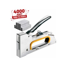Çelik Mobilya Zımba Tabancası 13/4-6-8 Mm + 4000 Adet Zımba Teli Hediyeli Paslanmaz Çelik Gövde, Güvenlik Kilidi, Ergonomik Sap, 13 Serisi Uyumlu, Çok Amaçlı Kullanım