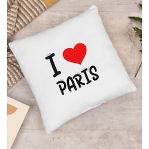 BK Gift I Love Paris Tasarımlı Yastık - Model 1
